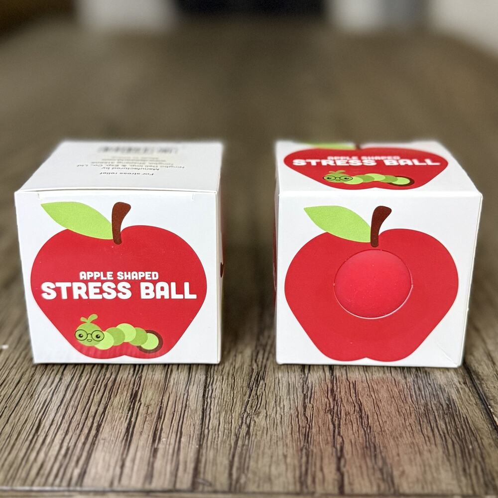 Apple Shaped Stress Ball Collectible - Red Apple Squishy Foam Squeeze Toy